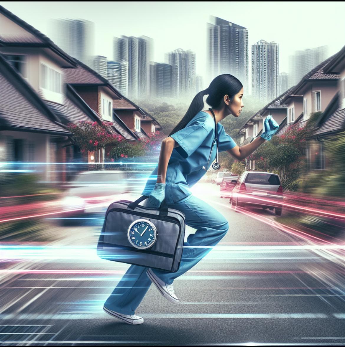 Healthcare professional providing care to a patient at home